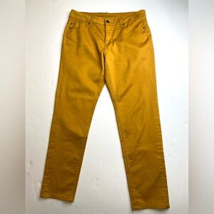 Liverpool Women's Abby Skinny Jeans Size 12 Mid Rise Mustard Yellow Stretch